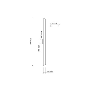 TK Lighting 4510 - Nástenné LED svietidlo Navi long 8W, 3000K, 988lm, čierna
