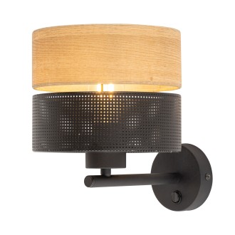 TK Lighting 6539 - Nástenná lampička Nicol 1xE27, béžová/čierna