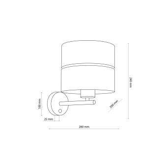 TK Lighting 6539 - Nástenná lampička Nicol 1xE27, béžová/čierna