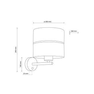 TK Lighting 6539 - Nástenná lampička Nicol 1xE27, béžová/čierna