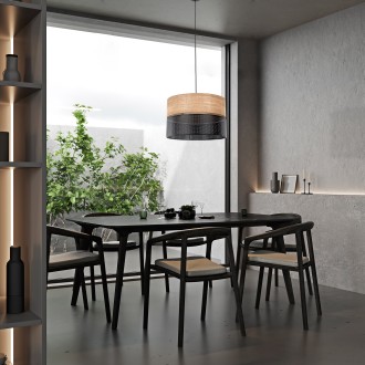 TK Lighting 4798 - Luster Nicol 3xE27, Ø500, béžová/čierna