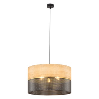 TK Lighting 4798 - Luster Nicol 3xE27, Ø500, béžová/čierna