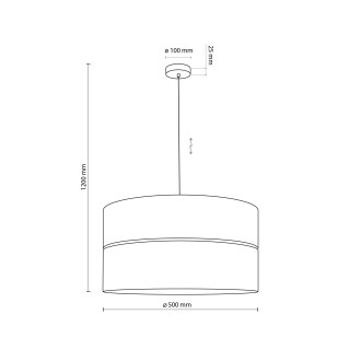 TK Lighting 4798 - Luster Nicol 3xE27, Ø500, béžová/čierna