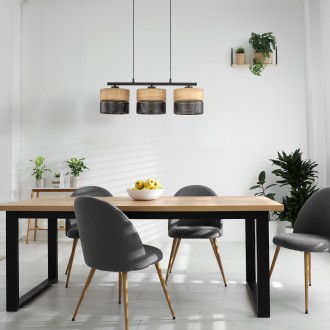 TK Lighting 4801 - Luster Nicol 3xE27, béžová/čierna