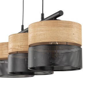 TK Lighting 4801 - Luster Nicol 3xE27, béžová/čierna