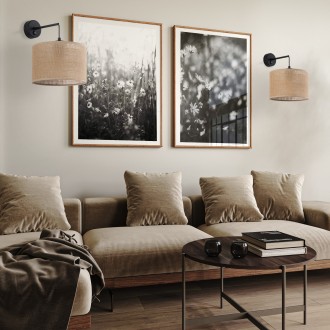 TK Lighting 6858 - Nástenná textilná lampička Juta 1xE27, juta
