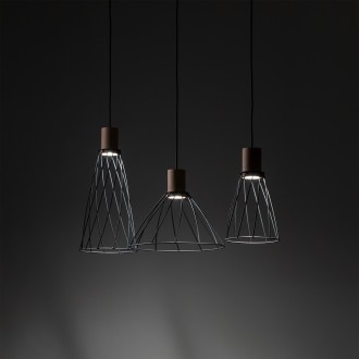 TK Lighting 10158 - Dizajnový luster Modesto 3xGU10, čierna/borovica