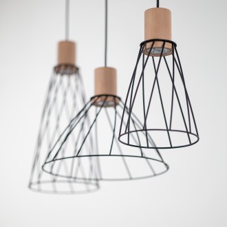 TK Lighting 10158 - Dizajnový luster Modesto 3xGU10, čierna/borovica
