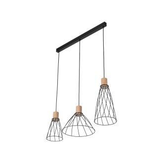 TK Lighting 10158 - Dizajnový luster Modesto 3xGU10, čierna/borovica