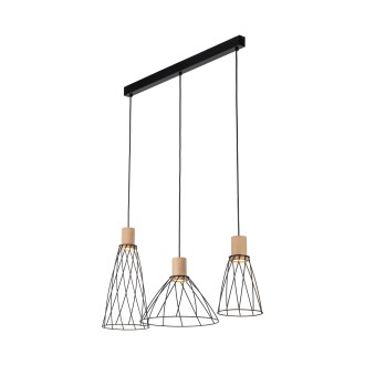 TK Lighting 10158 - Dizajnový luster Modesto 3xGU10, čierna/borovica
