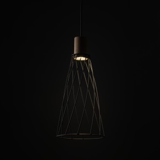 TK Lighting 10157 - Dizajnový luster Modesto 1xGU10, Ø190, čierna/borovica