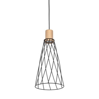 TK Lighting 10157 - Dizajnový luster Modesto 1xGU10, Ø190, čierna/borovica