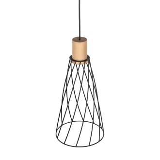 TK Lighting 10157 - Dizajnový luster Modesto 1xGU10, Ø190, čierna/borovica