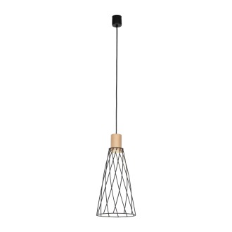 TK Lighting 10157 - Dizajnový luster Modesto 1xGU10, Ø190, čierna/borovica