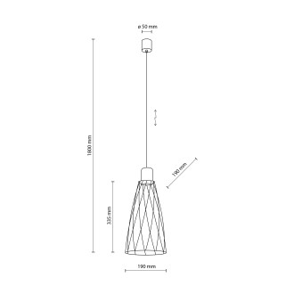 TK Lighting 10157 - Dizajnový luster Modesto 1xGU10, Ø190, čierna/borovica