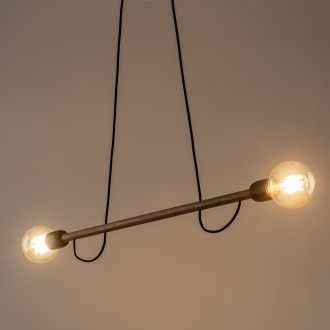 TK Lighting 4948 - Drevený luster Helix wood 2xE27, orech/čierna