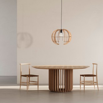 TK Lighting 6886 - Drevený luster Venus wood 1xE27, Ø460, breza/prírodný