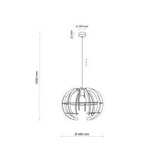 TK Lighting 6886 - Drevený luster Venus wood 1xE27, Ø460, breza/prírodný