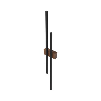 TK Lighting 6628 - Nástenné drevené LED svietidlo Flash wood 24W, 3000K, 2920lm, čierna/orech