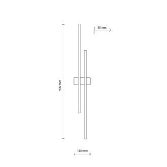 TK Lighting 6628 - Nástenné drevené LED svietidlo Flash wood 24W, 3000K, 2920lm, čierna/orech