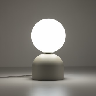 TK Lighting 16038 - Stolová lampička Miki 1xG9, Ø120, biela/béžová