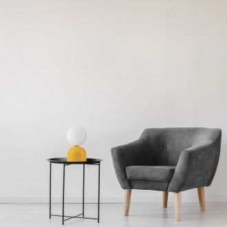 TK Lighting 16040 - Stolová lampička Miki 1xG9, Ø120, biela/žltá