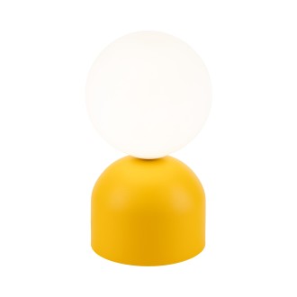 TK Lighting 16040 - Stolová lampička Miki 1xG9, Ø120, biela/žltá