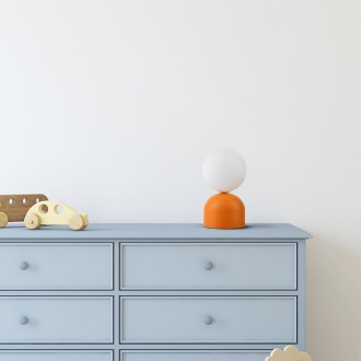 TK Lighting 16041 - Stolová lampička Miki 1xG9, Ø120, biela/oranžová