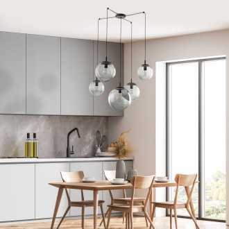 TK Lighting 5382 - Luster Esme 5xE27, grafit/čierna