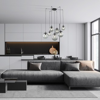 TK Lighting 5385 - Luster Esme 7xE27, grafit/čierna
