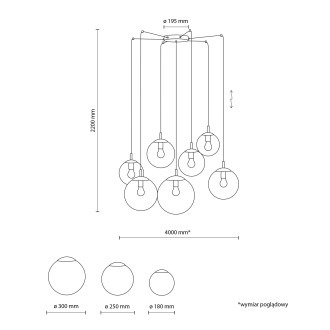 TK Lighting 5385 - Luster Esme 7xE27, grafit/čierna