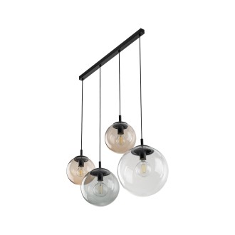 TK Lighting 4795 - Luster Esme 4xE27, grafit/topaz/transparentný/čierna