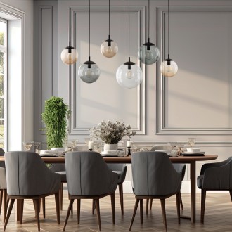 TK Lighting 4797 - Luster Esme 6xE27, grafit/topaz/transparentný/čierna