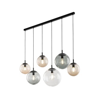 TK Lighting 4797 - Luster Esme 6xE27, grafit/topaz/transparentný/čierna