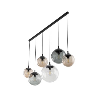 TK Lighting 4797 - Luster Esme 6xE27, grafit/topaz/transparentný/čierna