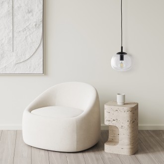 TK Lighting 5823 - Luster Vibe 1xE27, Ø200, transparentný/čierna