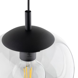 TK Lighting 5823 - Luster Vibe 1xE27, Ø200, transparentný/čierna
