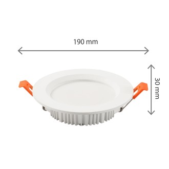 SPECTRUM SLI043014WW_PW - Podhľadové kúpeľňové LED svietidlo Dure 3 MAX 18W, 3000K, IP44, 2200lm, Ø190, biela
