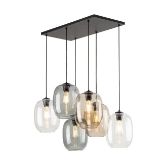 TK Lighting 5974 - Luster Elio 6xE27, grafit/topaz/transparentný