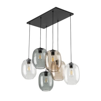 TK Lighting 5974 - Luster Elio 6xE27, grafit/topaz/transparentný