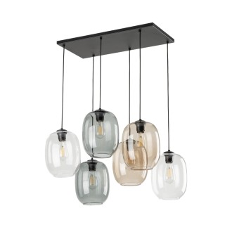 TK Lighting 5974 - Luster Elio 6xE27, grafit/topaz/transparentný