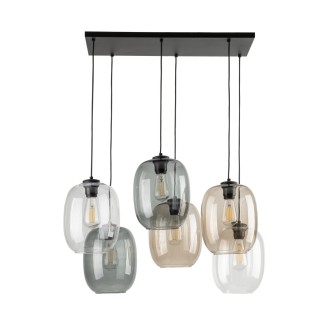 TK Lighting 5974 - Luster Elio 6xE27, grafit/topaz/transparentný