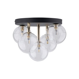 TK Lighting 758 - Stropné svietidlo Nilos 5xG9, Ø350, čierna/transparentná/zlatá