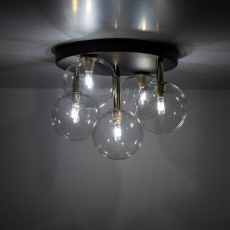 TK Lighting 758 - Stropné svietidlo Nilos 5xG9, Ø350, čierna/transparentná/zlatá