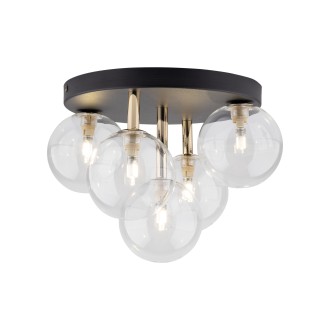 TK Lighting 758 - Stropné svietidlo Nilos 5xG9, Ø350, čierna/transparentná/zlatá