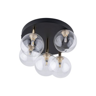 TK Lighting 758 - Stropné svietidlo Nilos 5xG9, Ø350, čierna/transparentná/zlatá