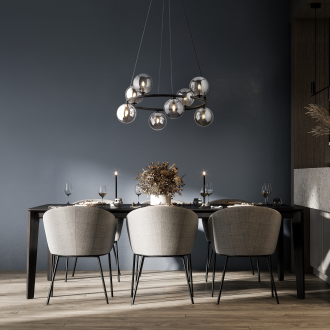 TK Lighting 6844 - Luster Anabelle 8xG9, Ø620, čierna/grafit