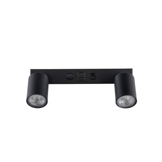 TK Lighting 10277 - Bodové svietidlo TOP 2xGU10, čierna + USB