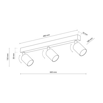 TK Lighting 6181 - Bodové svietidlo TOP 3xGU10, hnedá