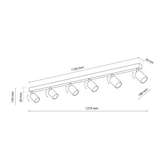 TK Lighting 6183 - Bodové svietidlo TOP 6xGU10, hnedá